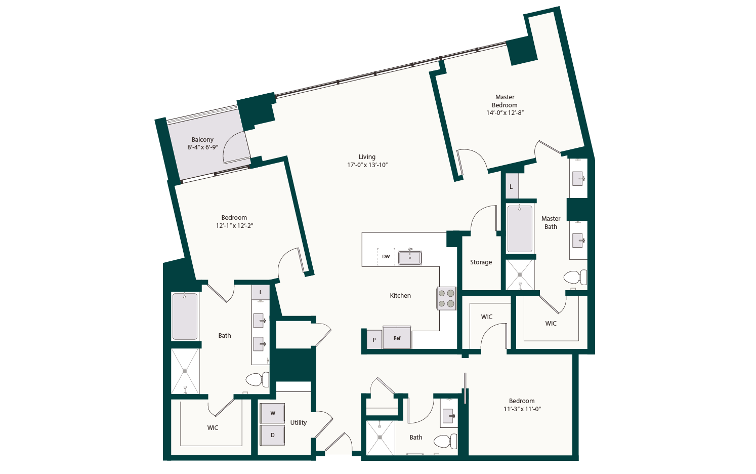 Floor plan layout diagram for C1